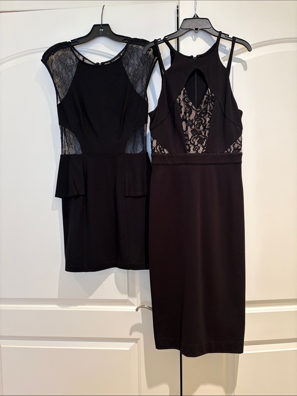 bebe Black Lace Panel Cocktail Dresses (Pair)